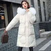 -20 Grad Winter Frauen Lange Parkas Jacke Casual Slim Glänzender Stoff Mit Kapuze Dicke Warme Mantel Mode Outwear Parkas 211216