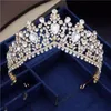 Küpe Kolye Barok Kristal Altın Gelin Takı Setleri Kadınlar Için Moda Tiaras Kolye Set Taç Düğün Jewellry