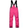 Pantalones de esquí -35 Niños Baberos de nieve Traje Pantalones de snowboard al aire libre Impermeable Térmico Invierno Esquí Pantalón suspendido Niña y niño