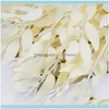 Couronnes De Fleurs Décoratives Fournitures De Fête Jardin52.5Cm Feuilles De Saule Artificielles Branche Fausse Plante Feuille De Soie Fourchettes Pour La Fête De Mariage Maison