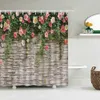 Waterproof Flowers Grass Plant Rock Wall Shower Curtain For Bathroom Bath Long 180*200 CM 3d 210915