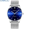 Relógios de pulso dos homens CRRJU Calendário impermeável minimalista de quartzo relógio de pulso de moda Calendário de luxo relógio relogio masculino 210517