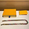 Chaîne Hommes Femmes Amour Colliers Bracelets De Mode Collier Titane Acier Gravé Fleur Couleur Émail Diamant 18k Plaqué Or M200G