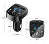 Bluetooth version 5.0 FM-sändare Biladapter Kit MP3 Musikspelare Mobiltelefon Snabbladdare Handsfree Calling med QC3.0 Dual USB Voltmeter AUX IN / OUT DC 12 / 24V