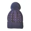 Bonnet/crâne casquettes hiver bonnets chapeaux femmes luxe paillettes bonnet femme fourrure Pom chapeau Bonnet chaud pour Delm22