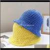 Amplia sombreros de gorras de ala, bufandas Guantes de moda Aessories de la moda de entrega K89 2021 Mano Hecha de punto Otoño e invierno Sombrero Cubo Simple Fi