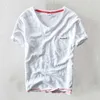 Yaz 95% Pamuk T-shirt Erkekler V Yaka Düz Renk Rahat T Gömlek Temel Tees Artı Boyutu Kısa Kollu Y2510 Tops 210722