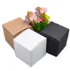 2021 5x5x5 / 6x6x6 / 7x7x7 / 8x8x8 / 9x9x9 / 10x10x10cm Biały / czarny / Papier Kraft Kwadratowe pudełko DIY Handmade Soap Box Cardboard Paper Gift