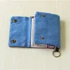 Portfel 2021 Kobiety duża pojemność szara niebieskie damskie damki jeansowy wielofunkcyjny portfel mini karteira bawełniana tkanina krótka
