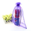 25x35cm Lila Candy Packaging Bags Organza Bag Promotional Gifts Anpassad logo Saco de 100pcs / Lot