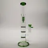 Drievoudige kam perc waterpijpjes glazen bong rechte buis birdcage percolators bongs 18mm waterpijpen met ijs pinch olie dab rigs blauw groen helder