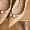 ALLBITFO Pekad Toe Bowknot Design Äkta läder Kvinnor Klackar Skor Fashion High Heel Shoes High Heels Talons Hauts Femme 210611