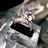 Cluster Rings S925 Silver 8ct For Women Round Cubic Zirconia Luxury Jewelry Bridal Wedding Engagement Bijoux Drop 064