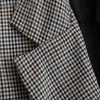 Plaid Blazer Kobiety Dorywczo Luźna Kurtka Vintage Z Długim Rękawem Kieszenie Płaszcz Kobiet Odzież Odzieży Elektroniczne Topy Znosić 210604