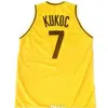 Nikivip Toni Kukoc #7 팀 Jugoslavija Yugoslavia 레트로 농구 저지 남자 스티치 커스텀 숫자 이름 유니폼