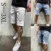 Sommar mode Casual Slim Fit Men's Stretch Short Jeans Högkvalitativa Elastiska Denim Shorts 210622