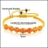 Brins Bracelet de corde jaune tissé à la main fil tressé Chakra perles de pierre naturelle bracelets pour femme hommes noeud réglable bijoux présent Bea