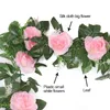 Ghirlande di fiori decorativi Seta artificiale Rosa Piante finte Foglie Ghirlanda Matrimonio romantico Decorazione domestica Vite appesa per Wal2385