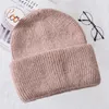 Beanie/Skull Caps 2022 Winter Hat Solid Color Soft Beanies And Women's Hooded Warm Wool Fur Cashmere Knitted Hats Skullies Pros22