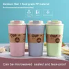 Mugs 420ml Double-wall Insulation Eco-friendly Wheat Fiber Straw Coffee Cup Travel Mug Leakproof Gift Arrivals 2021310N