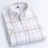 Macrosea Mens Casual Shirts Leisure Design Plaid Högkvalitativ Social 100% Cotton Short Sleeve Bln 210809