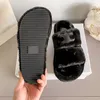 Mode kvinnor vinter toffel varma tofflor glider dupe woody retro bokstaven sandaler svart vitrosa loafers läder floppar platt summ8625848