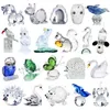 H&D 18 Styles Crystal Animal Figurines Collection Cut Glass Ornament Statue Collectible Gift Home Decor Wedding Favors 211101