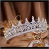 Andere Haartropfen Lieferung 2021 Parmalambe Europäischer Zirkon mit Perle Prinzessin Stirnband Krone Schmuck Königin Braut Hochzeit Tiara Aessory Y58Iw