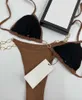 Modne listy tekstylne łańcuch bikini seksowne dzielone kantarki baseny spa kostium kąpielowy letnie plaż