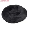 JUCHUANG Round Cat Beds House Soft Long Plush Pet Dog For Dogs Basket Products Cushion Mat Sleeping Sofa 211006