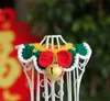 Katzenhalsbänder führen gewebte grüne Fliege Halskette Halsband für Weihnachten handgemachte Hund Welpen Halsband Schlüsselanhänger bunte Glocken Kätzchen Ring Jahr