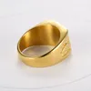 Anillos de sello de regalia masónica masónica Anillo de acero inoxidable para hombre de oro Anillo de boda de fraternidad de esmalte rojo pulido alto Anillo para mujer Joyería