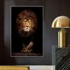 Ferocious Tiger and Lions Canvas Painting Wild Animals Poster Print Modern Living Room Wall Art Decorative Pictures Lion Cuadro