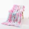Super macio cobertor de pelúcia arco-íris arco-íris cobertores de lã colorido coxim coberta peludo fuzzy pele quente aconchegante couch cobertor para inverno 211122