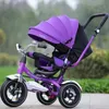 Strollers# Baby Tricycle Bike 3 In 1 Flat Lying Carriage Stroller Trike Adjustable Swivel Seat Foldable Child Umbrella Pram