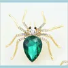 Einzigartiges Design Spinnen-Cz-Diamant-Brosche, attraktive Kristallnadel für Damen und Herren, edler Schmuck, Geschenk, 9 Iopx-Pins Yhgd0