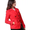 Женщины женские пальто женщины короткие 2021 весна и осень мода двойной погружной тонкий с длинным рукавом пальто женский FS0984