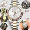 Mens Watch Numerals Wodoodporna mechanika automatyczna Diament w kształcie paska 41 mm wysokiej jakości ramki ze stali nierdzewnej Sport2067