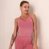 Yoga Outfit Dames Crop Top Sport Singlet Mouwloze Running Shirts Elastische Gym Training Vest Atletische Fitness Tank Sexy BH