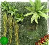 装飾的な花の花輪の模擬植物の壁のプラスチック偽の芝生のリビングルームの屋外人工的な風景緑化ホームデコール緑