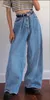 Kvinnors mode jeans hög midja midja breda ben byxor stor bell bottoms casual baggy byxor vintage streetwear mamma 210809