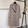 Manteau en cachemire Double face pour femme, mi-long, haut de gamme, en laine, avec poche, nouvelle collection automne et hiver 2021