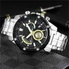 Armbandsur EFR-559 Quartz Calendar Sports Men's Watch Full-Feachured High-kvalitet Steel Belt Folding Sp￤nne Waterproof