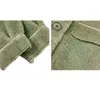 Avokado Grön Ulllamm Fur Coat Kvinnlig Höst och Vinter Imitation Velvet Lång sektion Loose Lapel Tjock Woolen Coat 211104