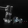 Pleine soudure bord biseauté fumée double couche Terp Slurper Banger avec des boules d'univers en verre de 22mm14mm 2pcs 6mm perle de rubis pour bangs à eau