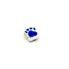 100pcs Silver Plated Enamel Double-sidedP Cat Dog Bear Paw Spacer Big Hole Bead For Jewelry Making Bracelet Necklace DIY Accessories D-106