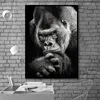 Poster Black Gorilla Canvas Painting Picture Nordic Animal Posters And Prints Monkey Wall Bilder för vardagsrum Heminredning