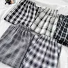 Vintage Plaid Pantalones de Mujer Elastyczna Wysoka Talia Jesień Koreański Styl Kobiety Spodnie Luźne Spodnie Damskie 18914 210415