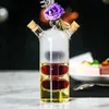 Criativo tubo duplo copo de vidro transparente pato mandarim martini coquetel vidro festa bar café garrafa de vinho condenado drinkware x0702750