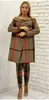 2 sztuki damskie dzianiny z dzianinami Cachet Top i spodnie Double Elastyczny garnitur Zestaw Paski Turcja Dubai Moda Zestaw Odzieży 210727